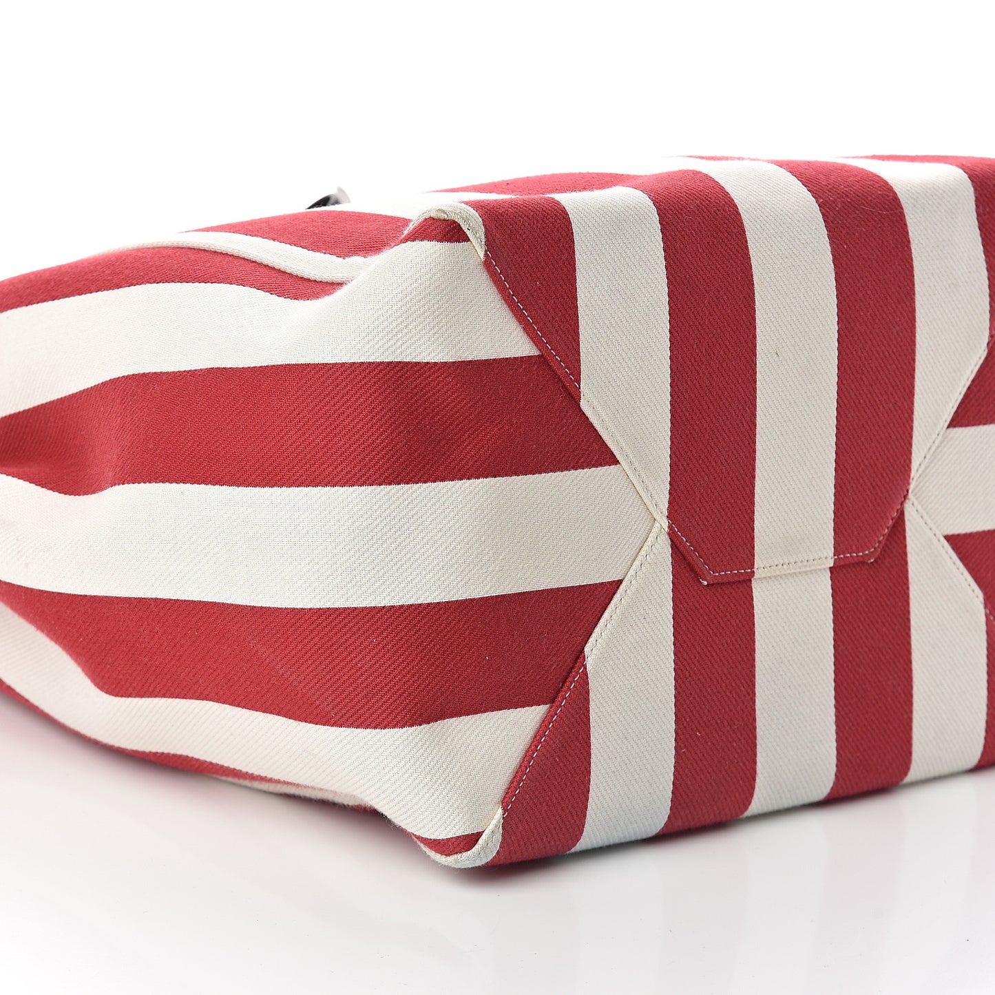 Canvas Striped Medium Belt Cabas Phantom Red White