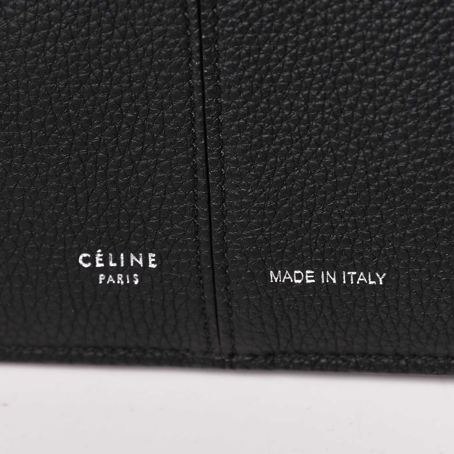 Baby Grained Calfskin Medium Tri-Fold Bag Black