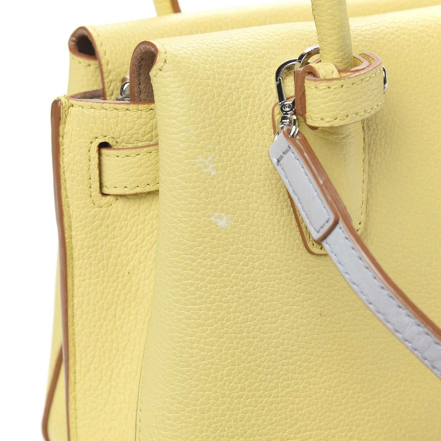 Grained Calfskin Mini Milla Tote Custard Yellow