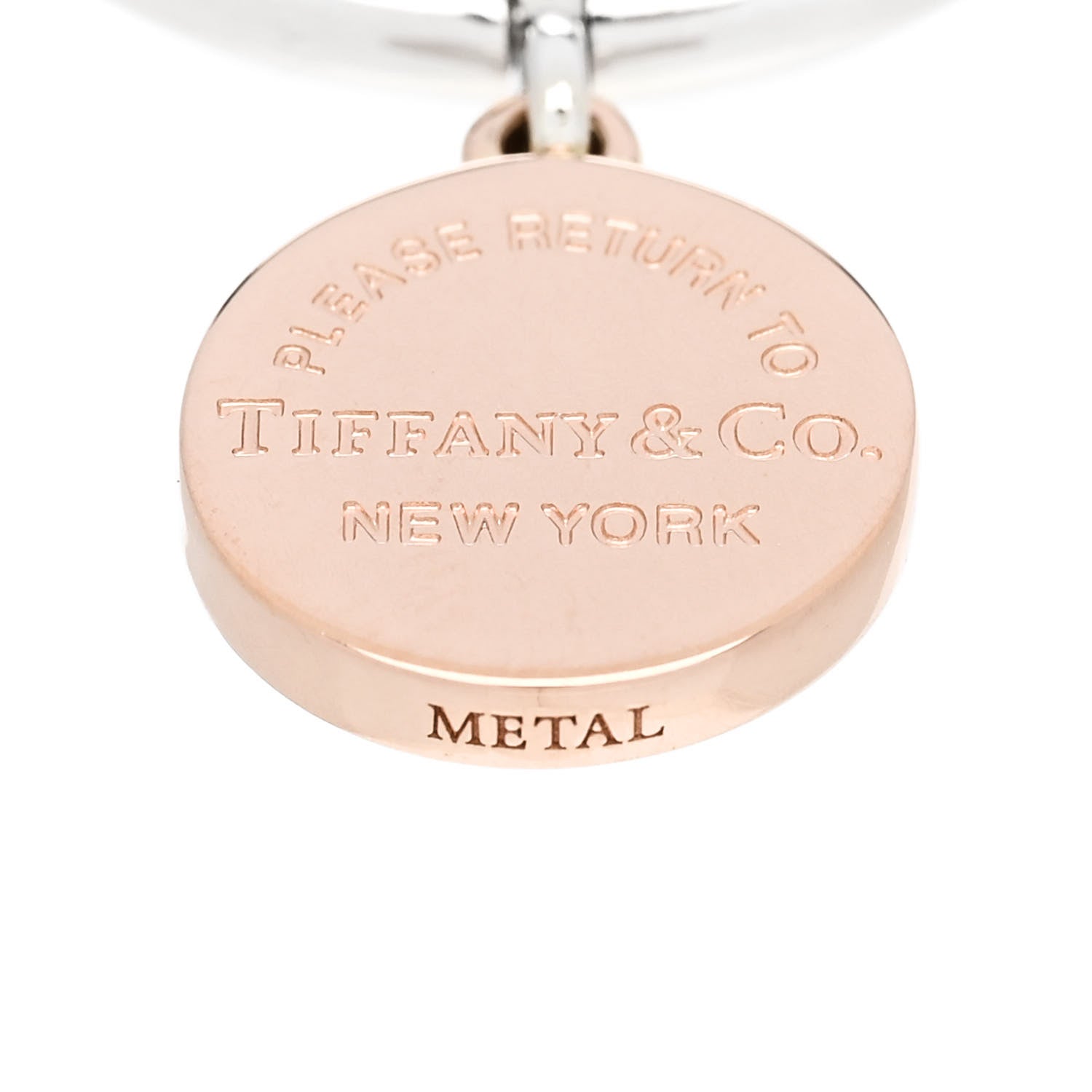 Tiffany Sterling Silver Rubedo Return to Tiffany Round Charm Ring 50 5.5 4 of 6