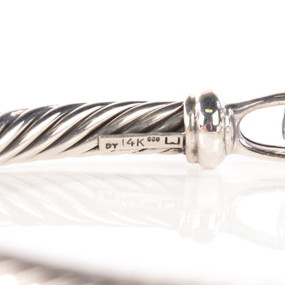 David Yurman Sterling Silver 14k Gold Metro Cable Classics 5mm Bracelet 6 of 6
