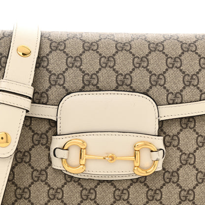 Gucci GG Supreme Monogram Horsebit 1955 Shoulder Bag Beige Mystic White 8 of 17