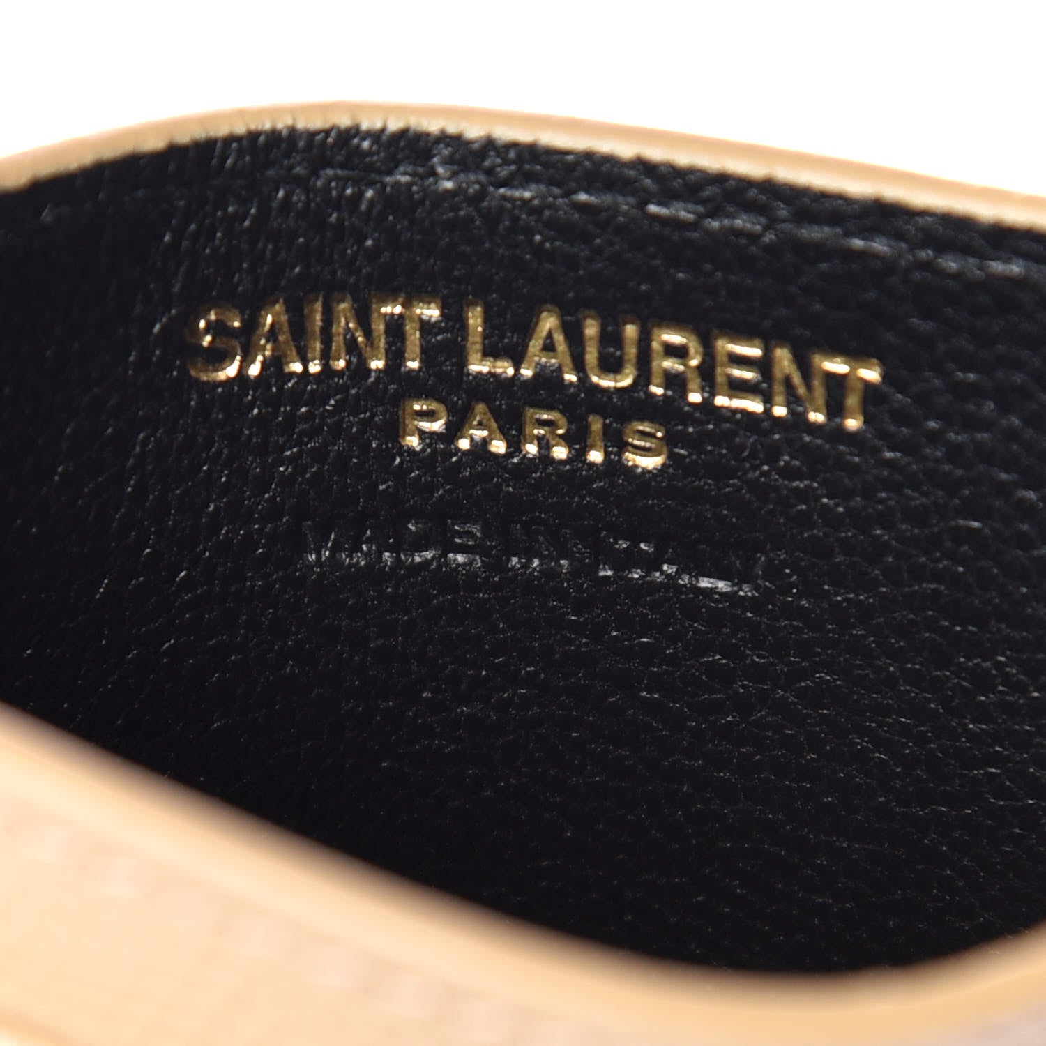 Saint Laurent Grain De Poudre Matelasse Chevron Monogram Credit Card Case Nude Powder 6 of 8