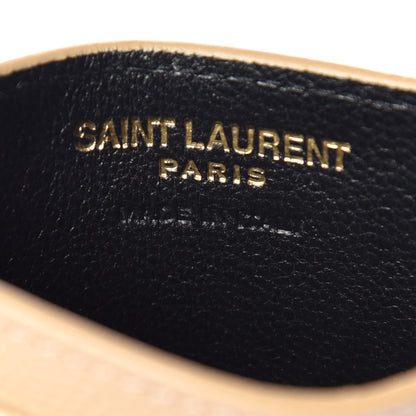 Saint Laurent Grain De Poudre Matelasse Chevron Monogram Credit Card Case Nude Powder 6 of 8