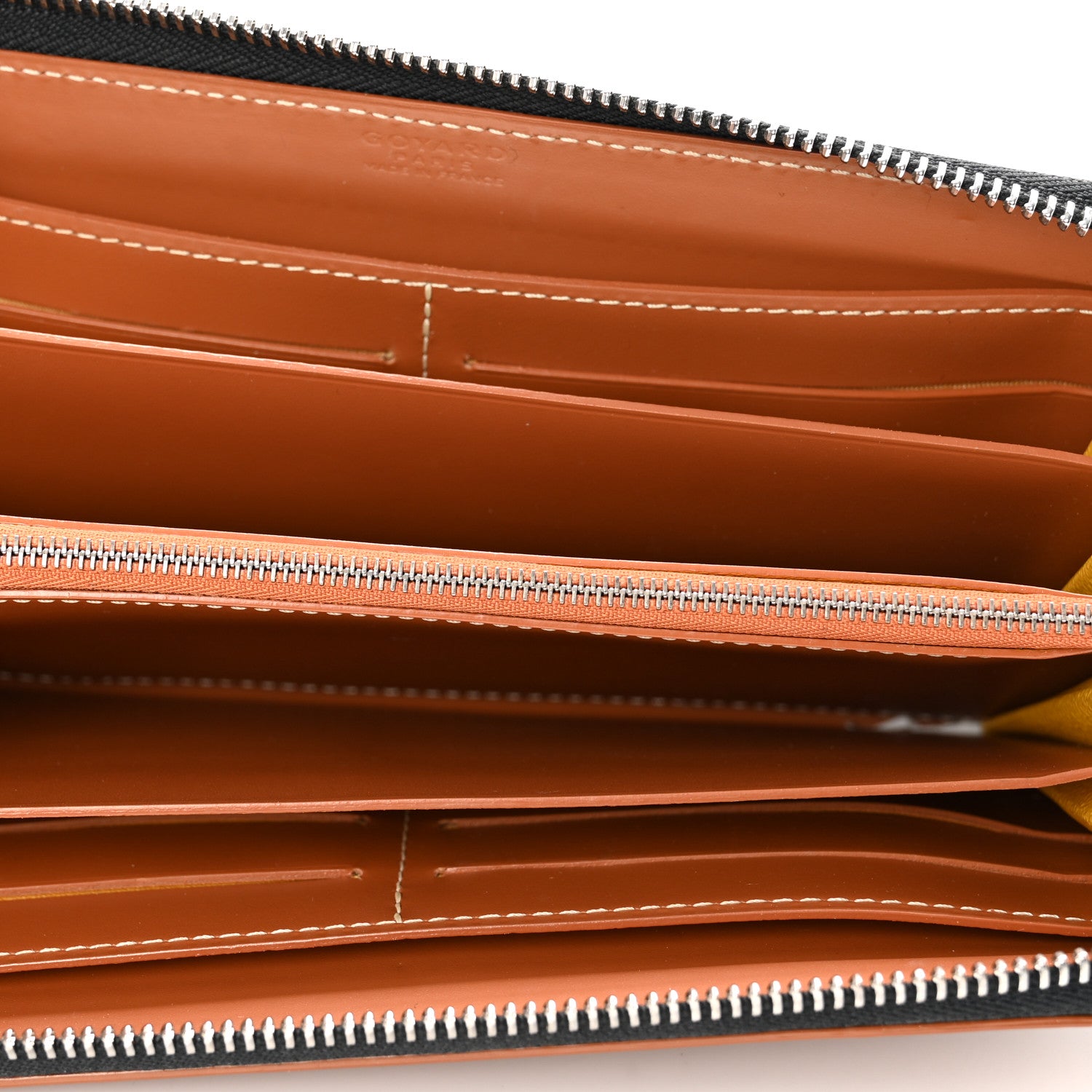 Goyard Goyardine Matignon Zip Around GM Wallet Black Gold 5 of 8