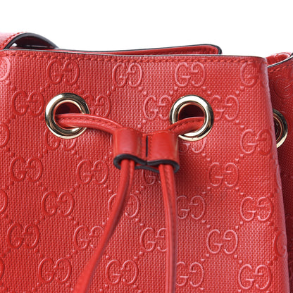 Gucci HIlary Lux GG Monogram Embossed Studded Small Bucket Bag Tobasco 10 of 12