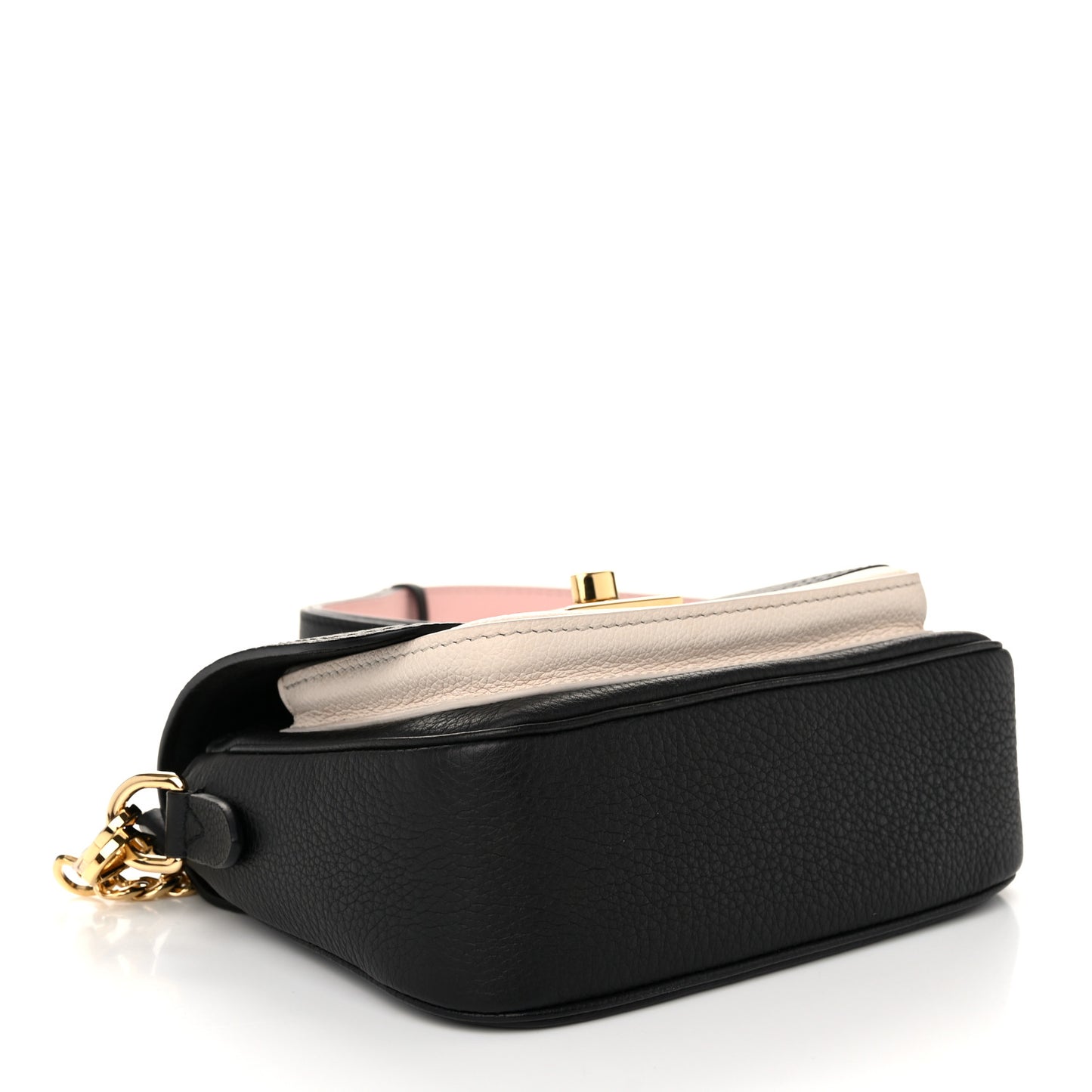 Grained Calfskin Lockme Tender Black