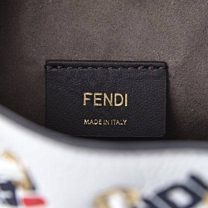 Fendi X FILA Calfskin F is Fendi Mania Fringe Mini Mon Tresor Bucket Bag White 6 of 11
