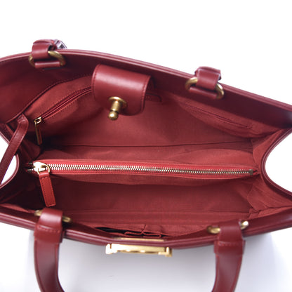 Chanel Lambskin Quilted Boy Shopping Tote Dark Red 5 of 10