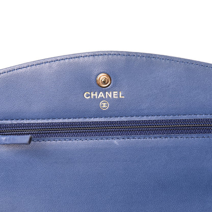 Chanel Caviar Timeless CC Wallet On Chain WOC Navy Blue 8 of 11
