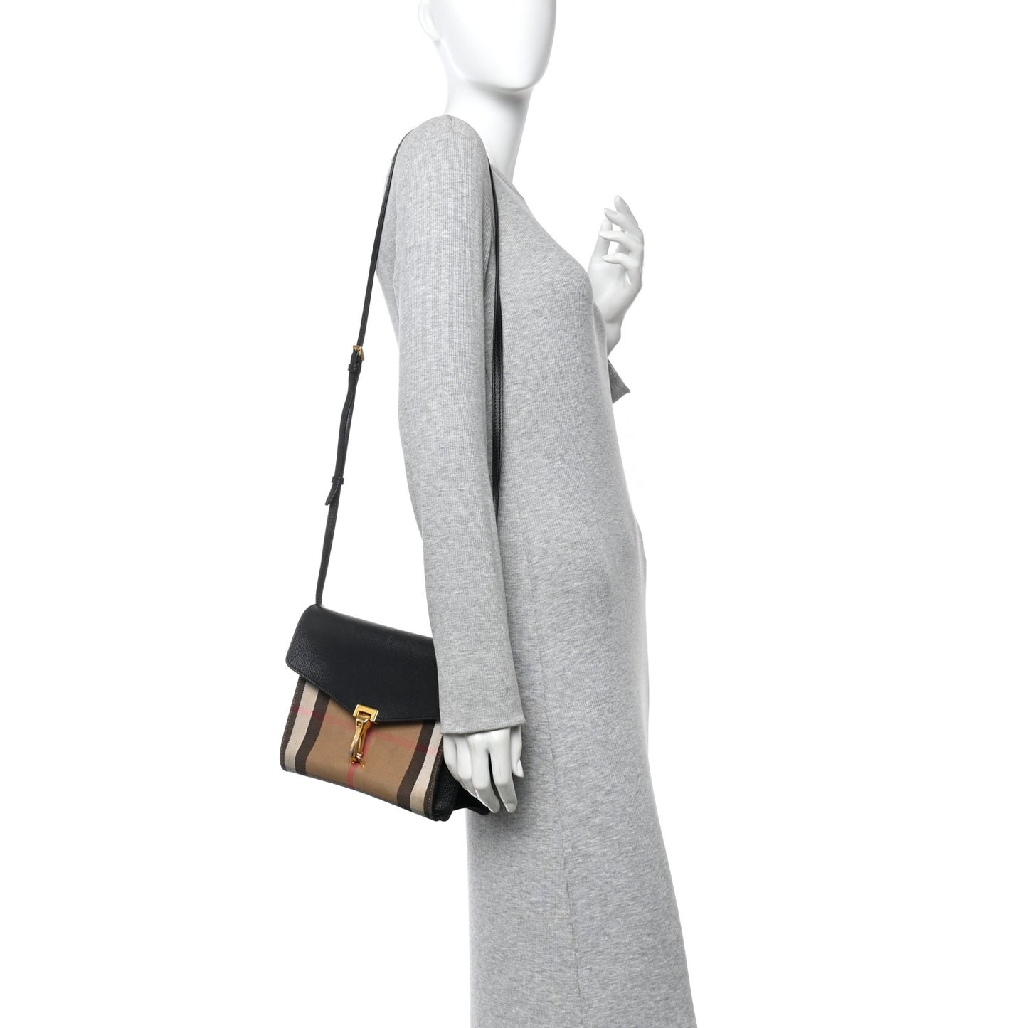 Derby Calfskin House Check Small Macken Crossbody Bag Black Black