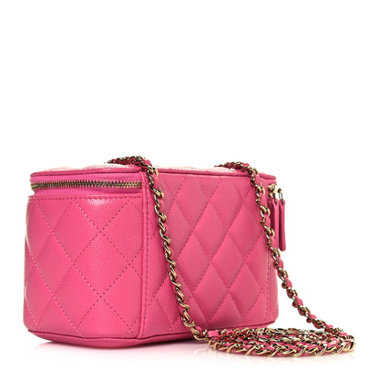 Chanel Caviar Quilted Small Vanity Case With Chain Pink 2 of 10