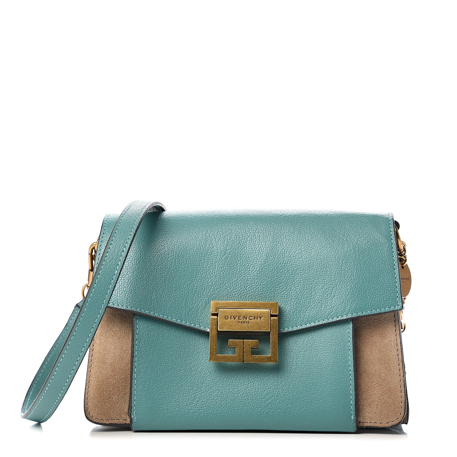Givenchy Sugar Goatskin Small GV3 Shoulder Bag Light Blue Tan 1 of 10