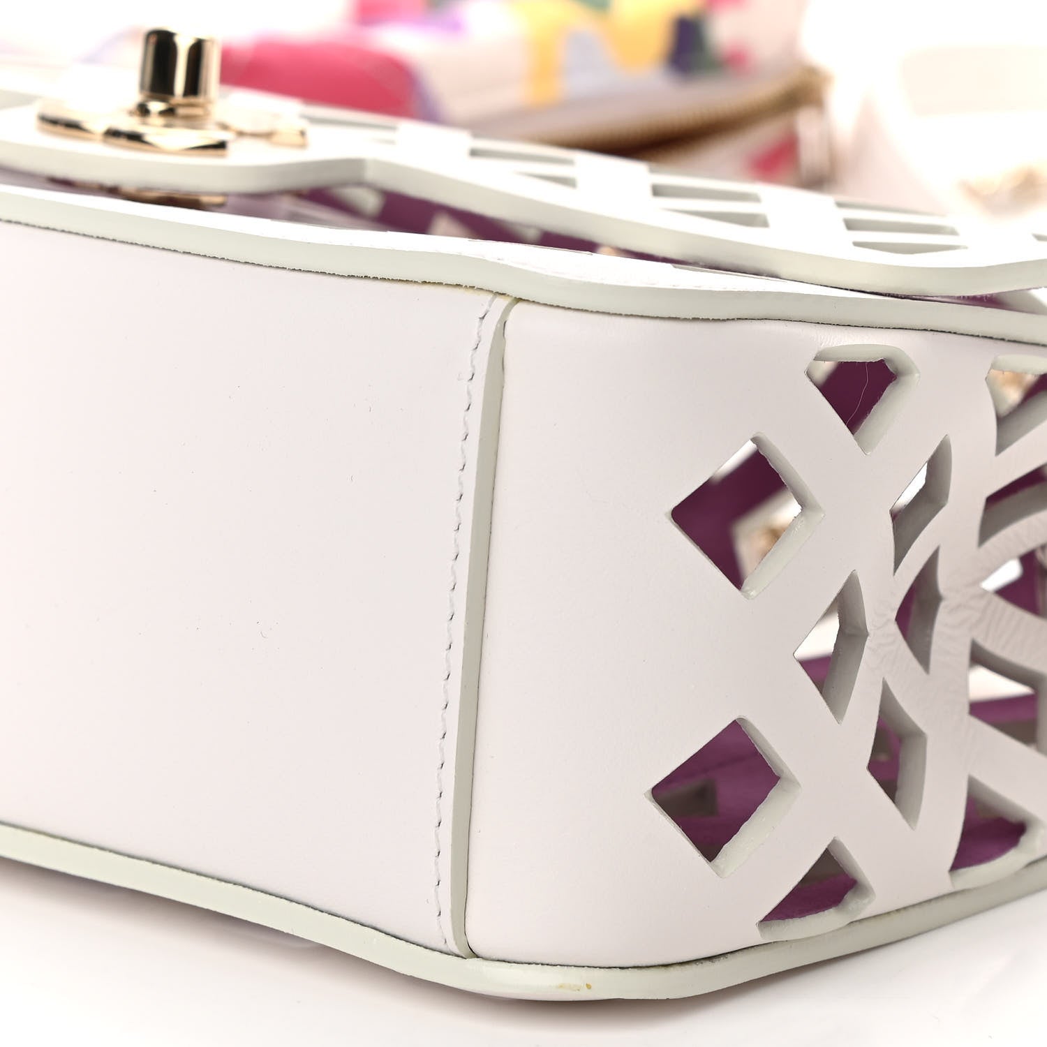 Chanel Lambskin Small Sea Through Flap White Multicolor 11 of 12