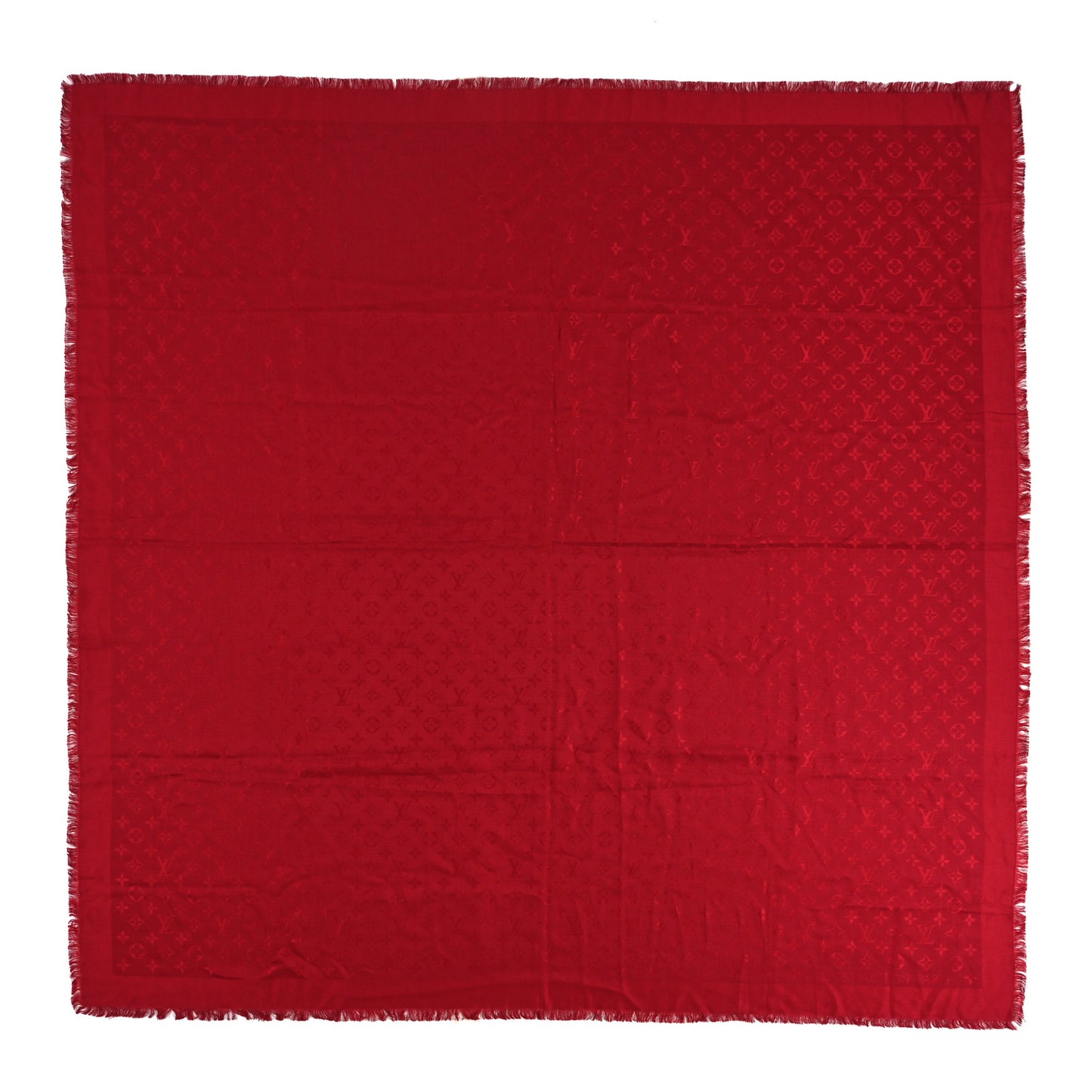 Silk Wool Monogram Shawl Pomme D'Amour