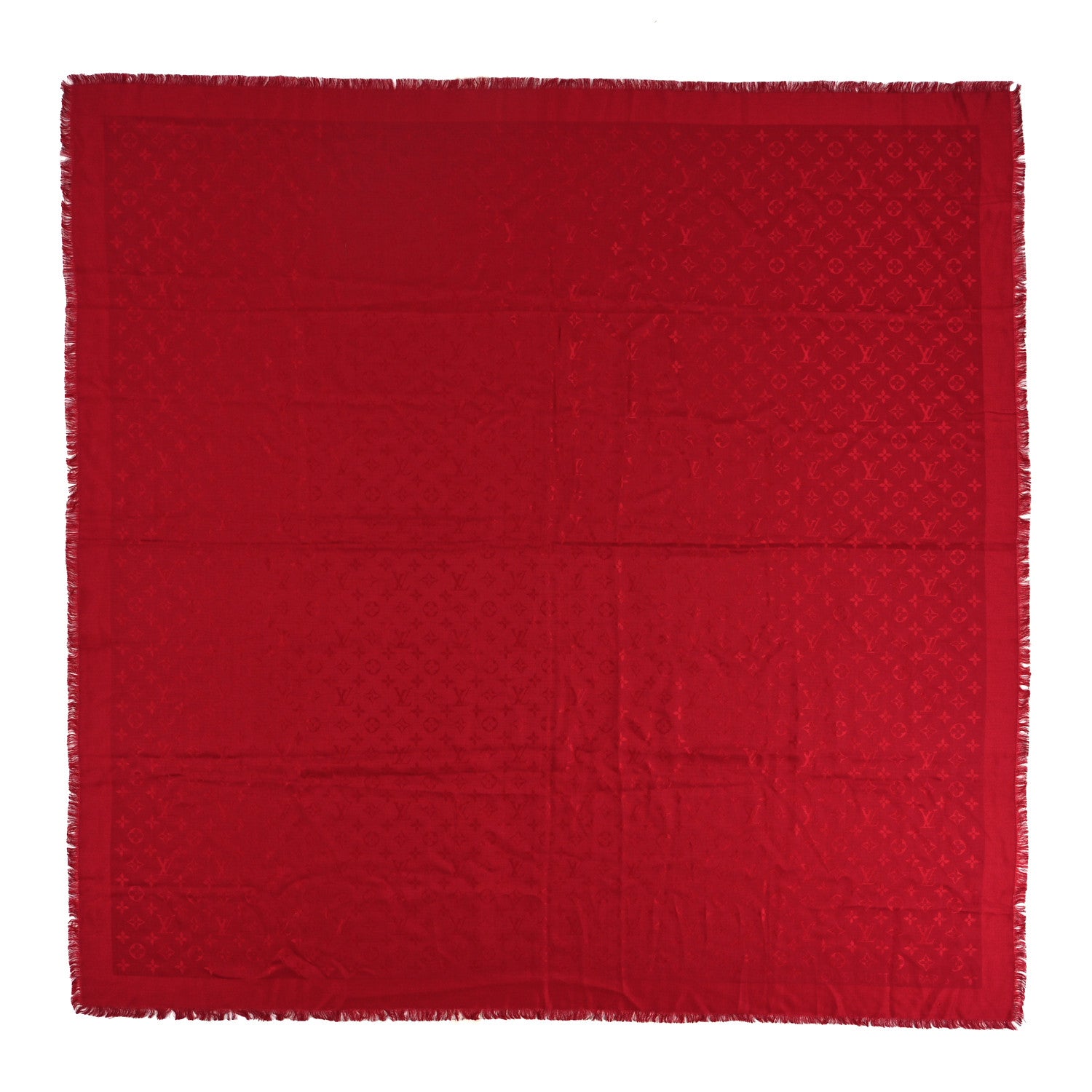 Louis Vuitton Silk Wool Monogram Shawl Pomme D'Amour 1 of 3
