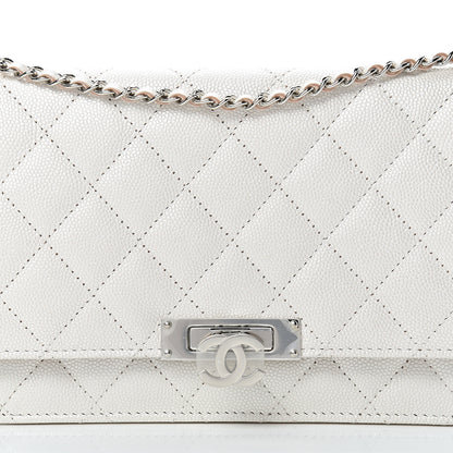Chanel Caviar Quilted Golden Class Wallet On Chain WOC White 8 of 11