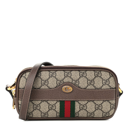 Gucci GG Supreme Monogram Web Mini Ophidia GG Bag Brown 1 of 14