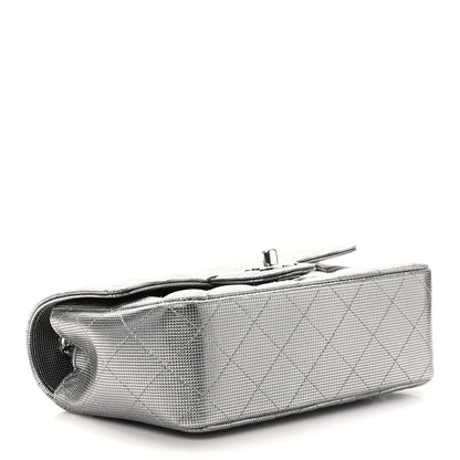 Chanel Metallic Calfskin Quilted Pixel Effect Mini Rectangular Flap Dark Silver 4 of 11