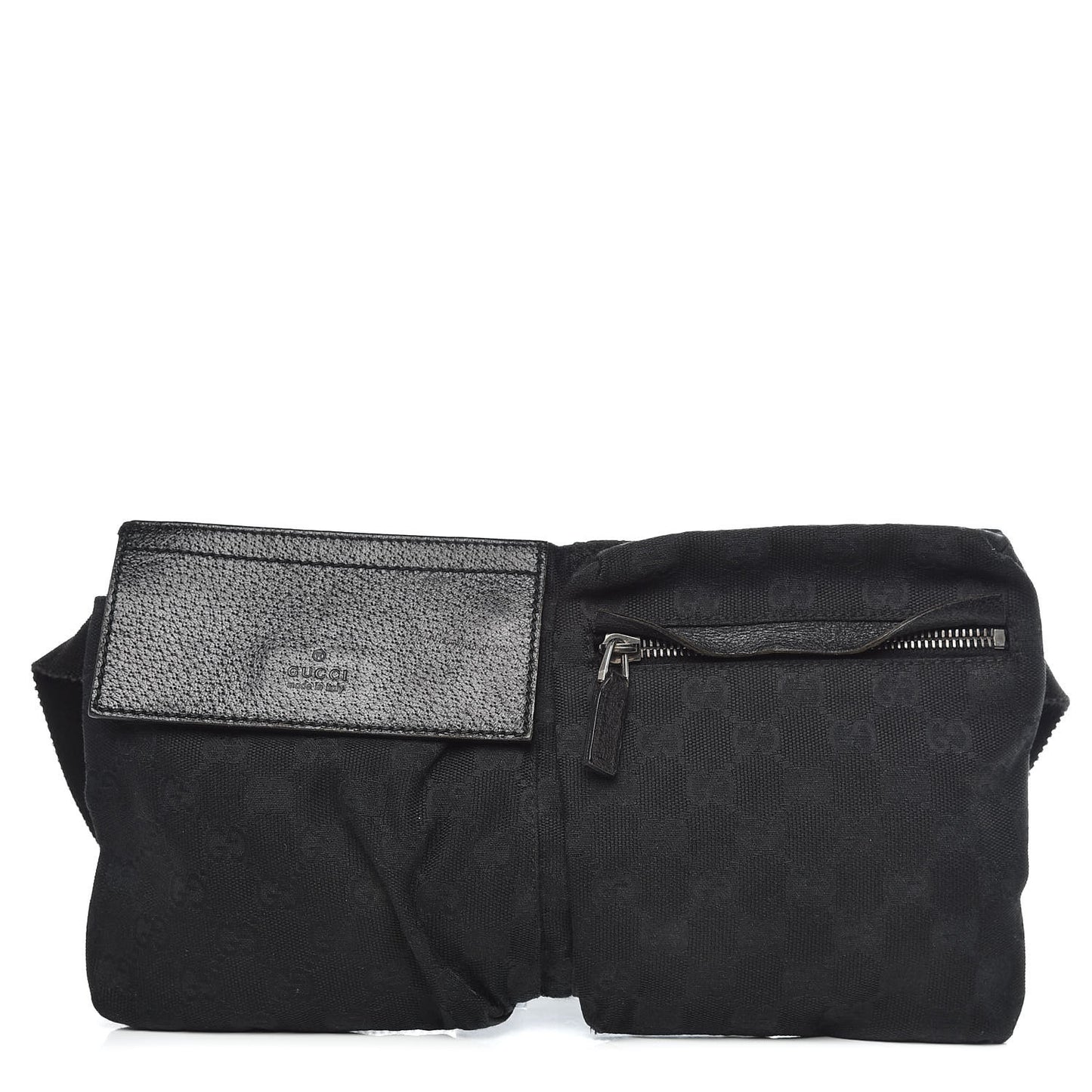 GG Monogram Double Pocket Belt Bag Black