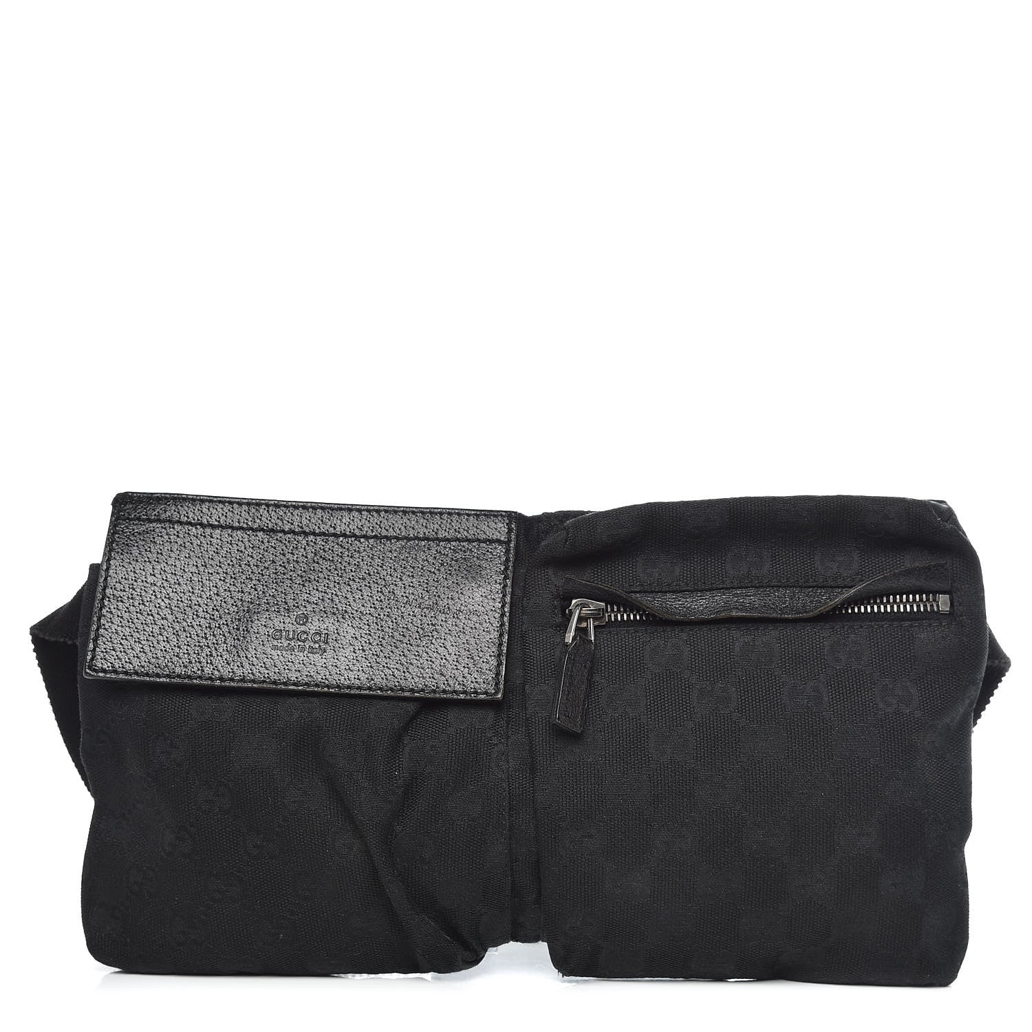 Gucci GG Monogram Double Pocket Belt Bag Black 1 of 12