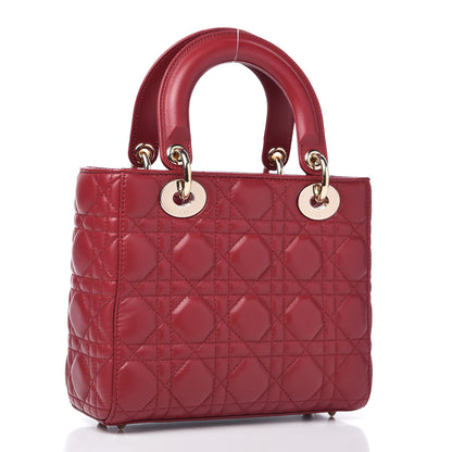 Christian Dior Lambskin Cannage Small My Lady Dior Red 3 of 10