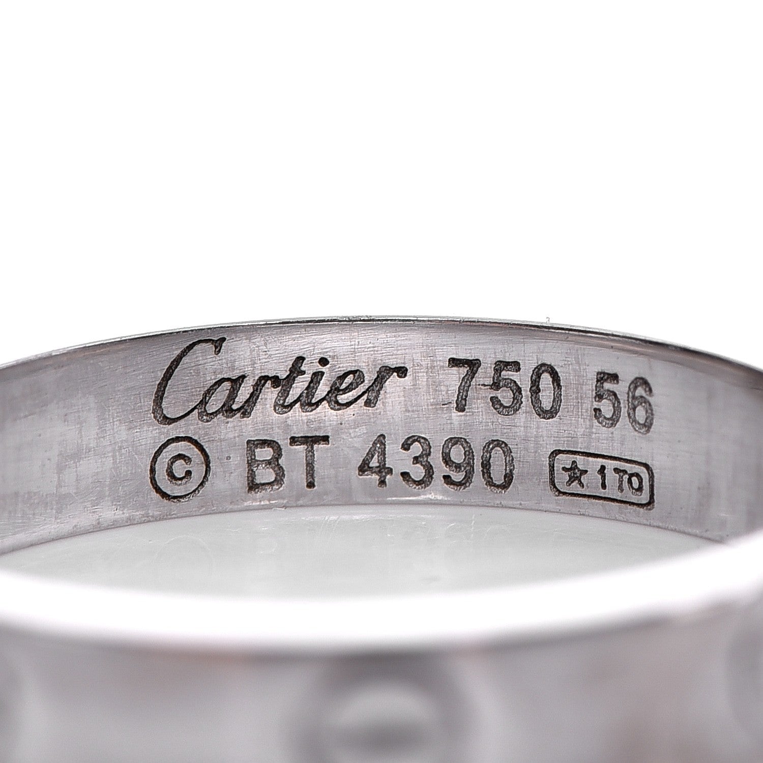 Cartier 18K White Gold 4mm LOVE Wedding Band Ring 56 7.5 3 of 6