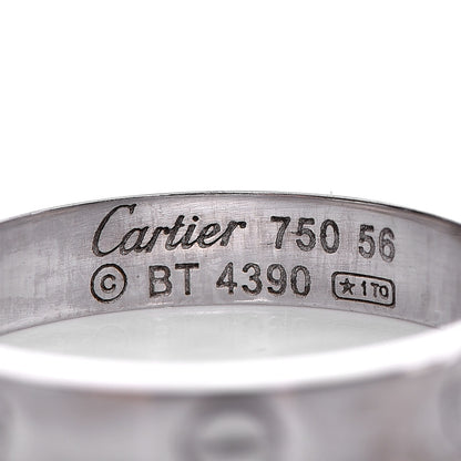 Cartier 18K White Gold 4mm LOVE Wedding Band Ring 56 7.5 3 of 6
