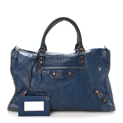 Balenciaga Agneau Giant 12 Gold Hardware Work Bleu Glacier 3 of 11