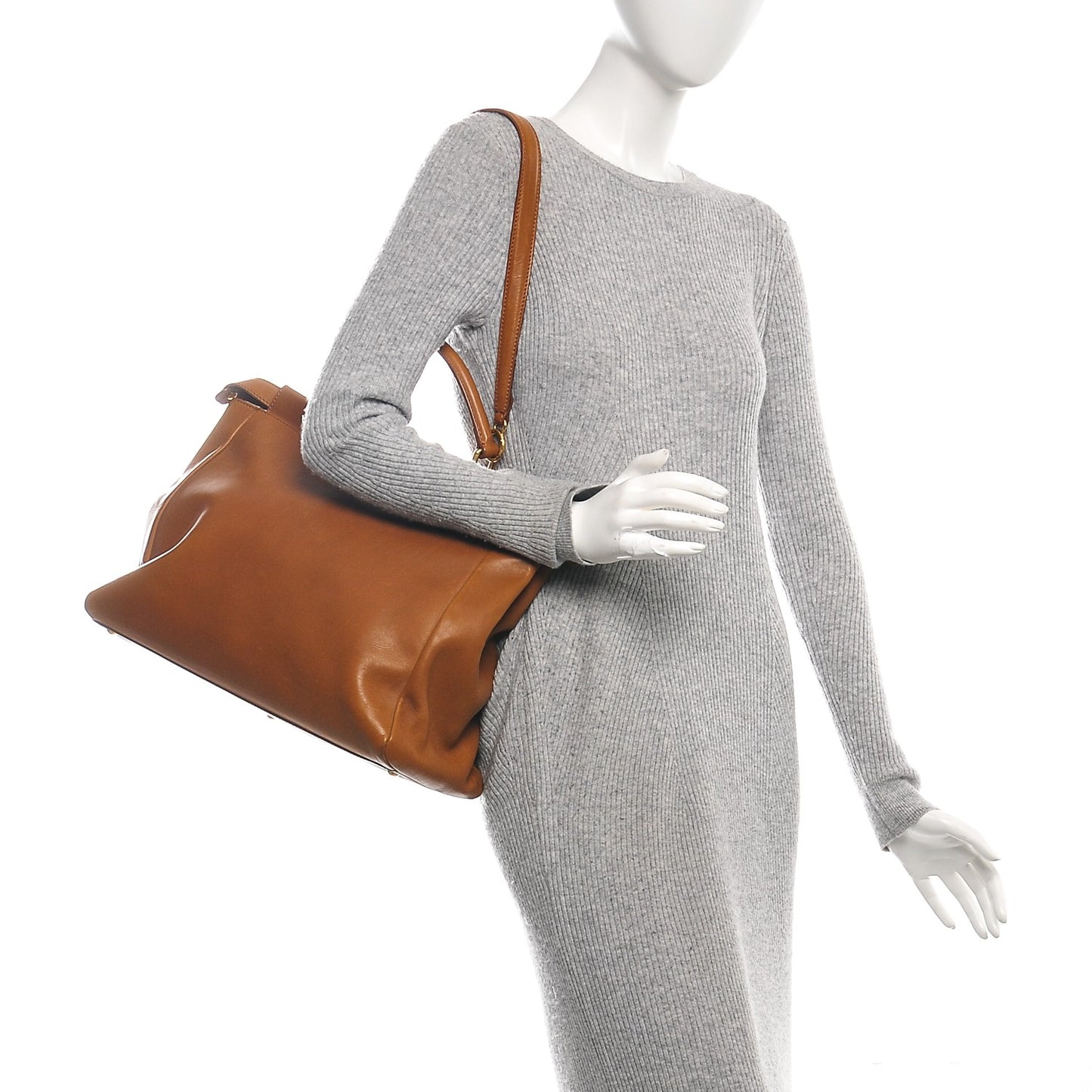Calfskin Large Peekaboo Iconic Satchel Ocra