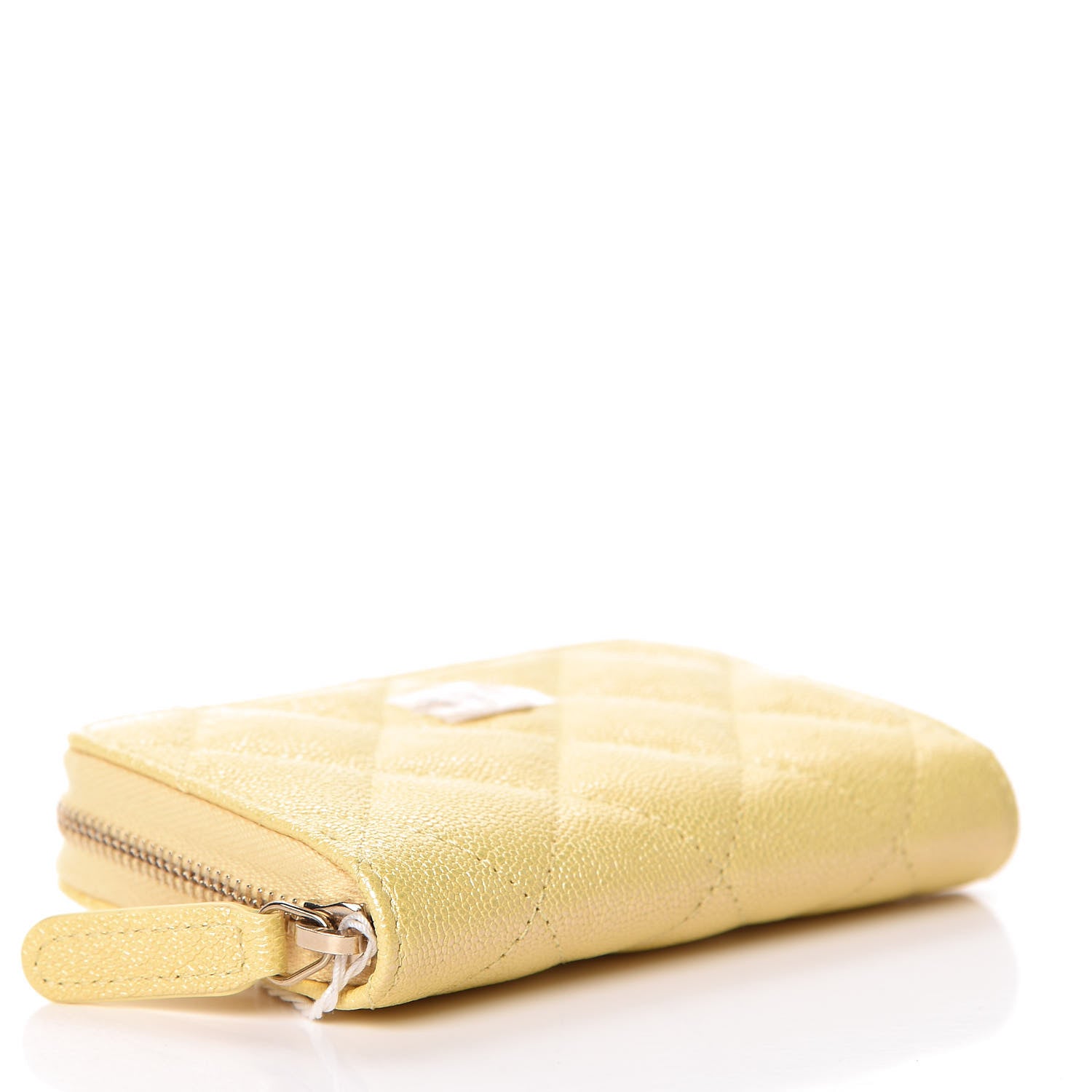 Chanel Caviar Quilted Zip Coin Purse Yellow 4 of 7