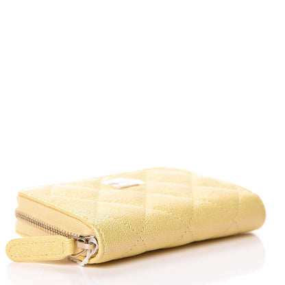 Chanel Caviar Quilted Zip Coin Purse Yellow 4 of 7