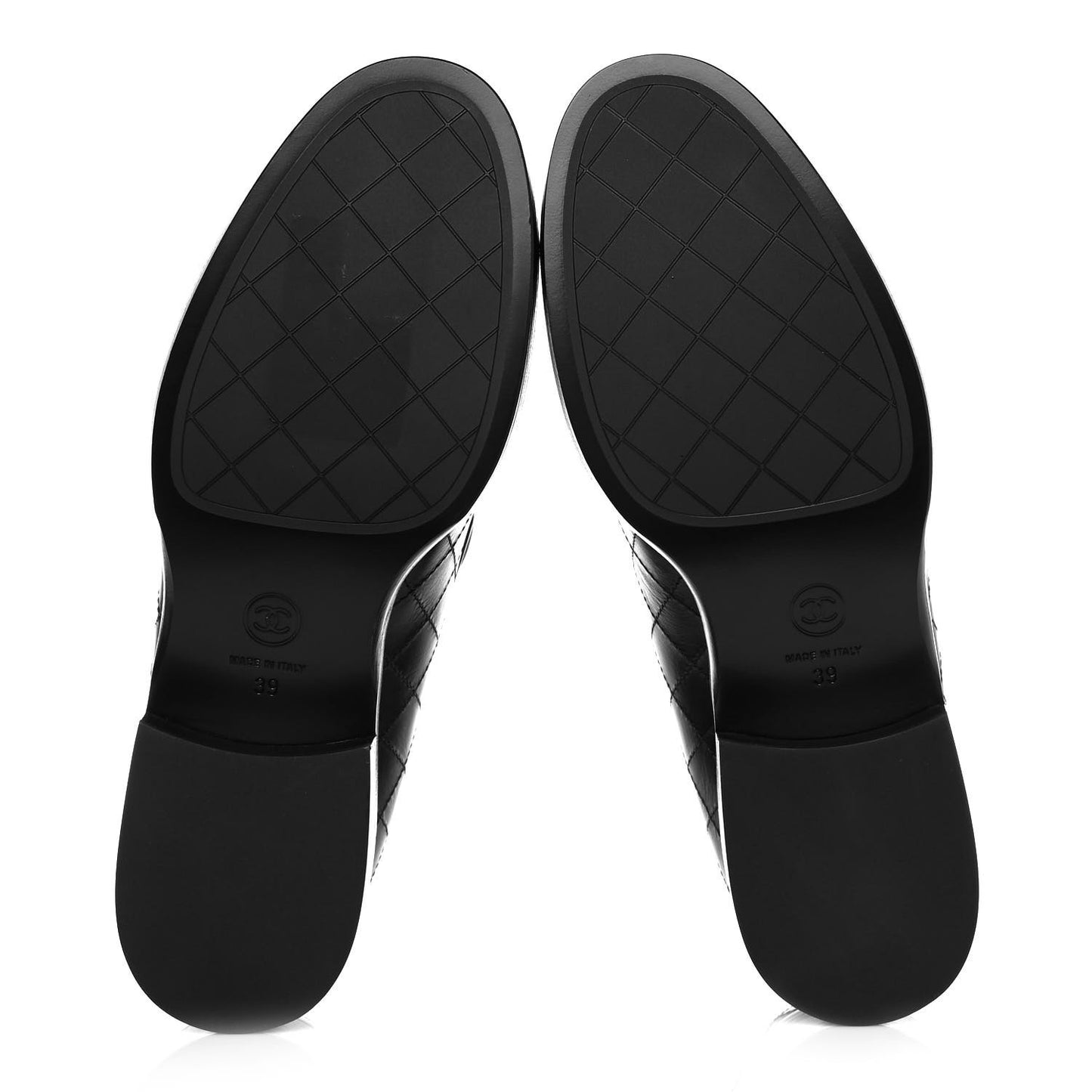 Calfskin Stitched CC Loafers 39 Black