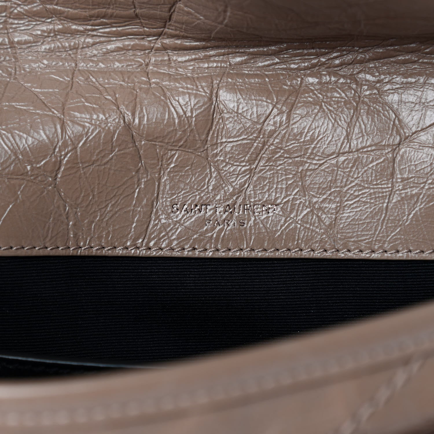 Saint Laurent Crinkled Calfskin Matelasse Monogram Baby Niki Chain Satchel Light Taupe 7 of 10