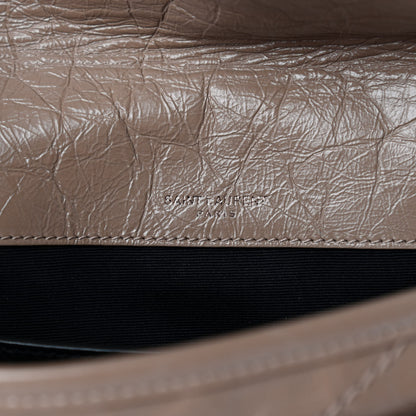 Saint Laurent Crinkled Calfskin Matelasse Monogram Baby Niki Chain Satchel Light Taupe 7 of 10