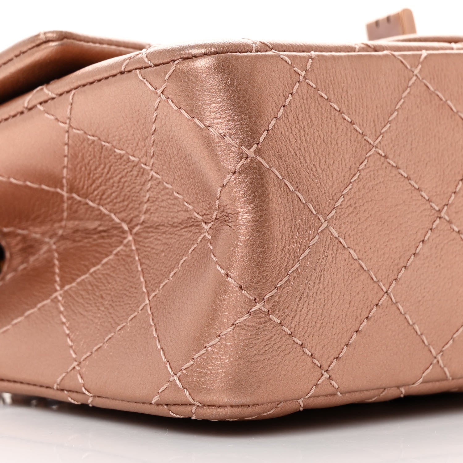 Chanel Metallic Grained Calfskin Quilted 2.55 Reissue Mini Flap Copper Pink 9 of 12