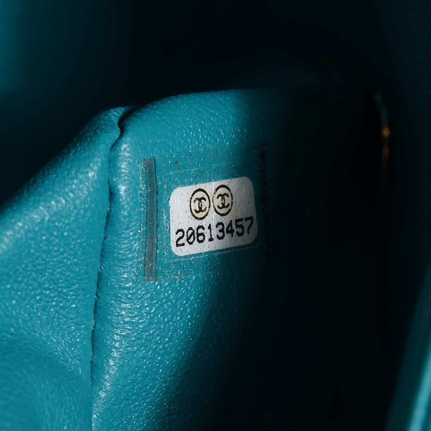 Patent Quilted Mini Square Flap Turquoise