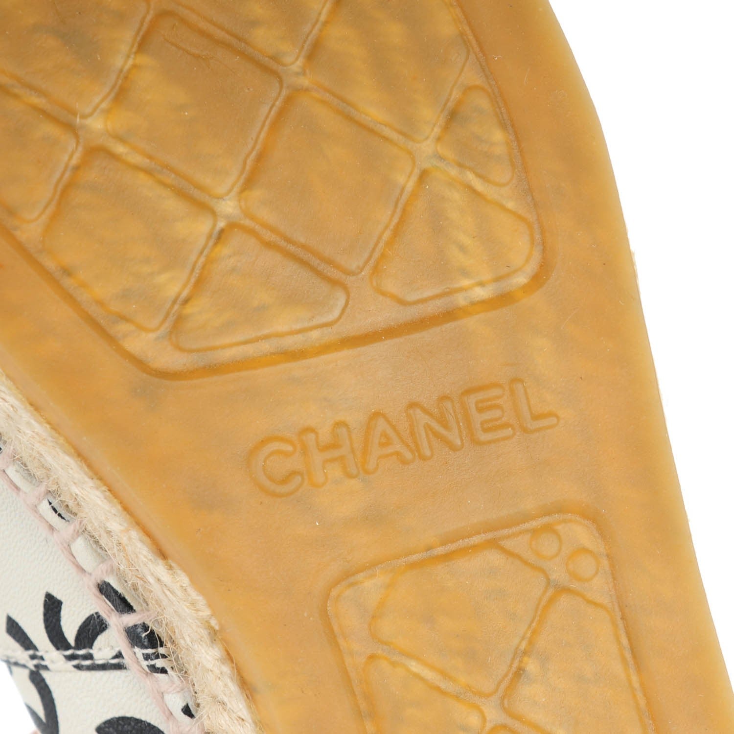 Chanel Lambskin Printed CC Espadrilles 39 White Black 6 of 9