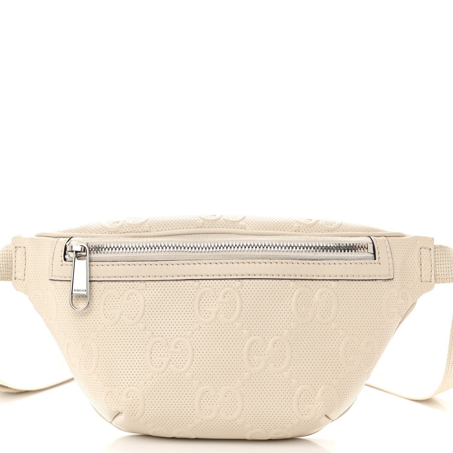 Gucci Calfskin GG Tennis Embossed Belt Bag Mystic White 8 of 11