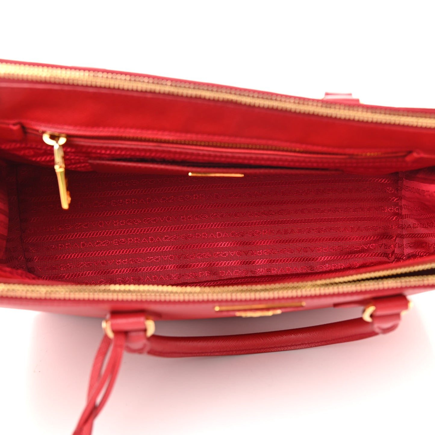 Saffiano Medium Galleria Double Zip Tote Fuoco