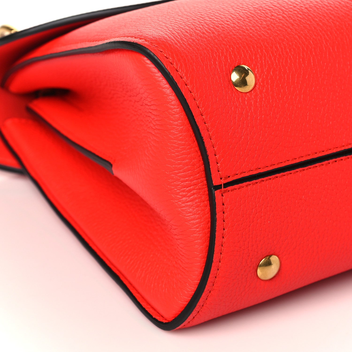 Salvatore Ferragamo Calfskin Small Margot Top Handle Satchel Candy Apple Red 8 of 9