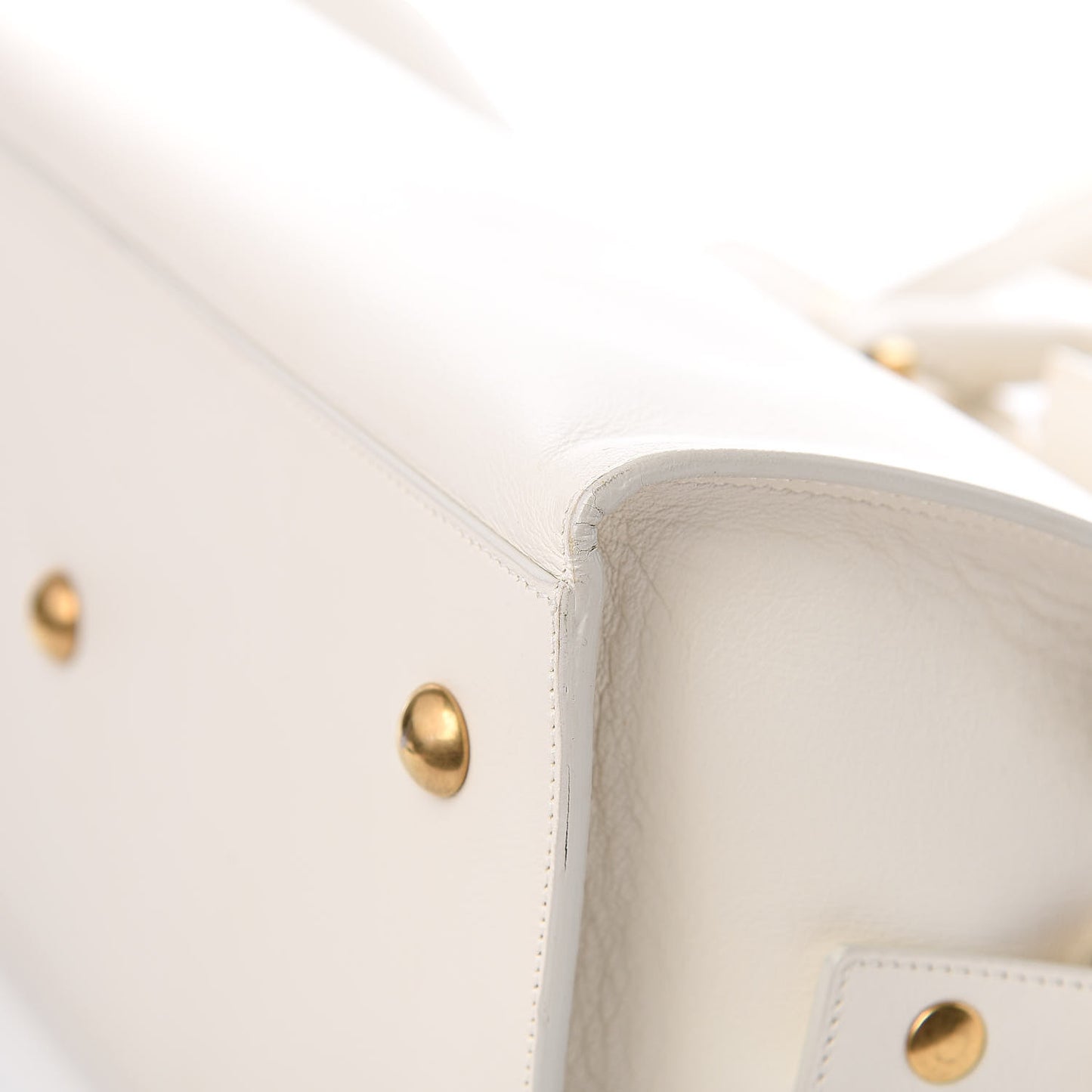 Calfskin Small Classic Y Cabas White