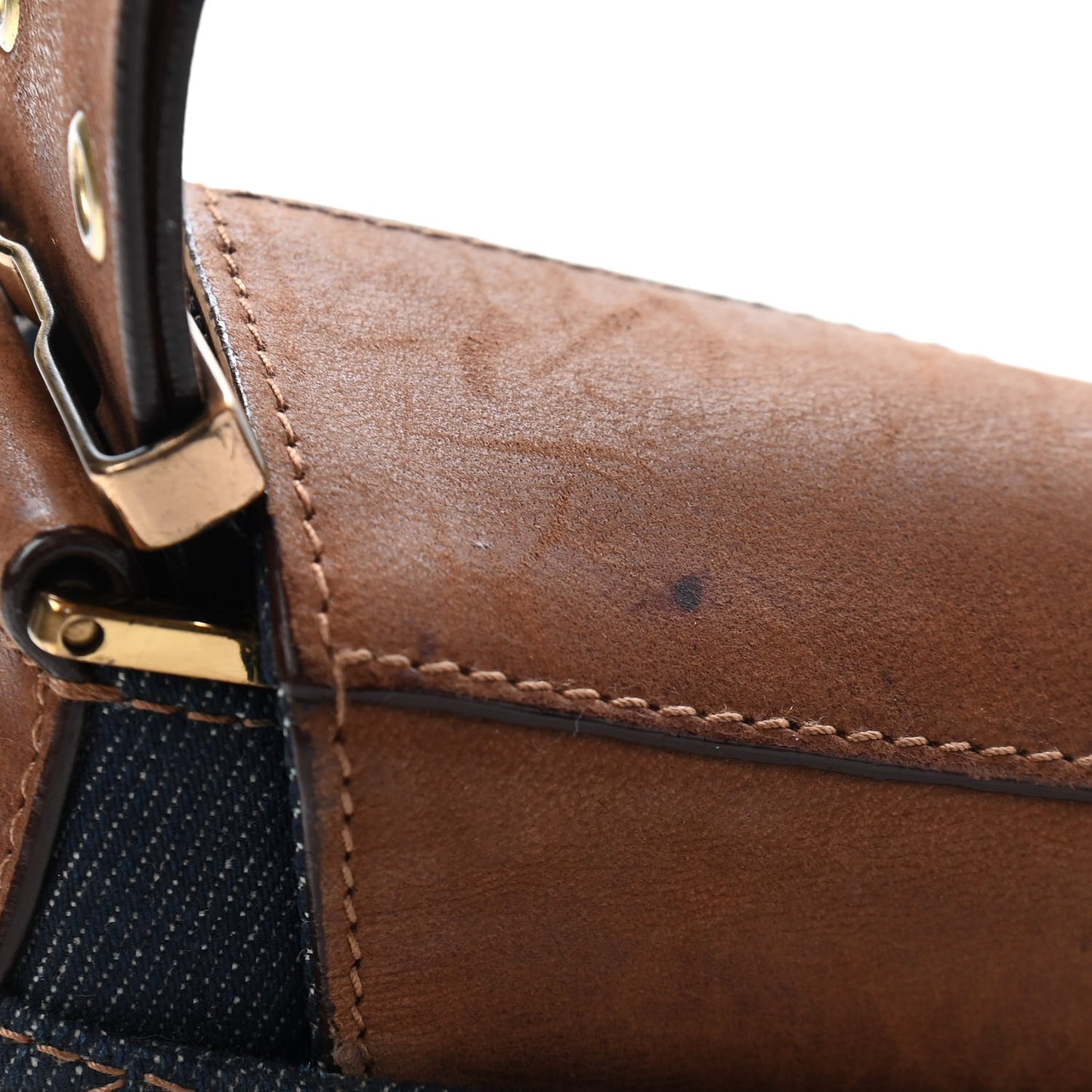 Denim Street Chic Shoulder Bag Blue Brown