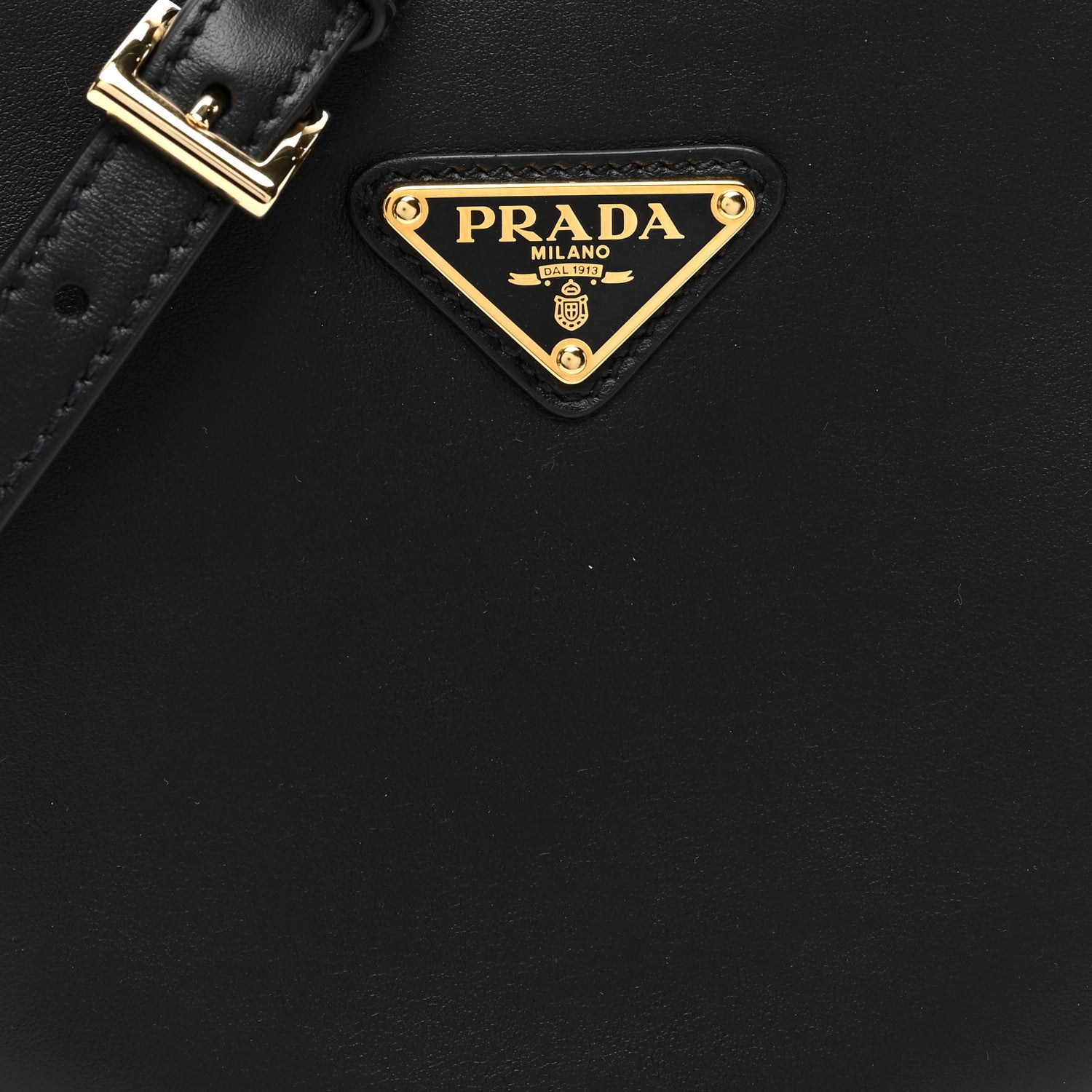 Prada Soft Calfskin Arque Shoulder Bag Black 7 of 9