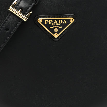 Prada Soft Calfskin Arque Shoulder Bag Black 7 of 9