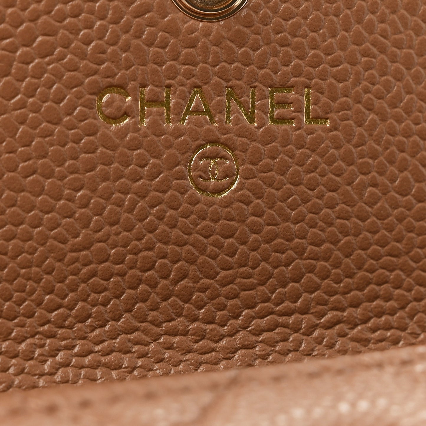 Caviar Quilted Multi Chain CC Flap Card Holder Beige