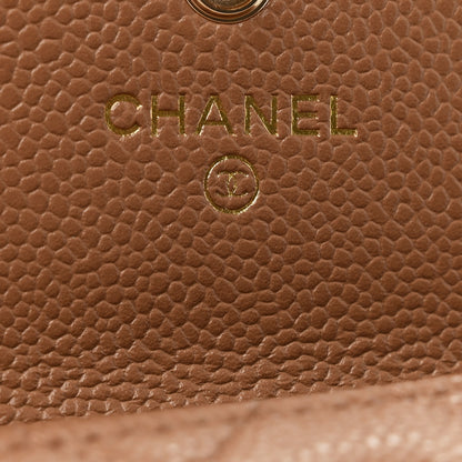 Chanel Caviar Quilted Multi Chain CC Flap Card Holder Beige 6 of 8