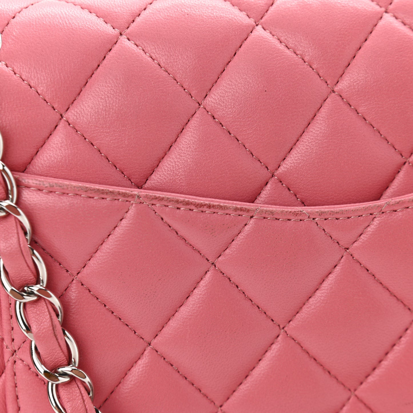 Lambskin Quilted Medium Double Flap Pink