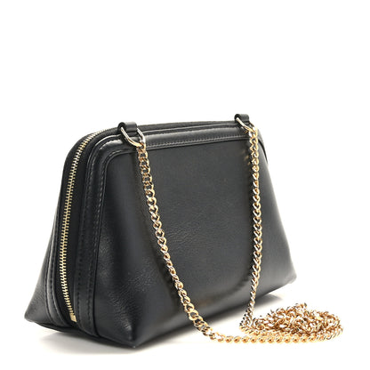 Celine Smooth Calfskin Cuir Triomphe Clutch on Chain Black 3 of 9
