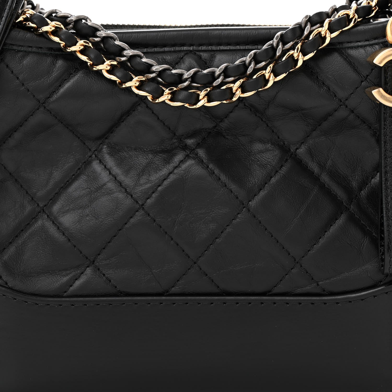 Chanel Aged Calfskin Quilted Small Gabrielle Hobo Black 8 of 10